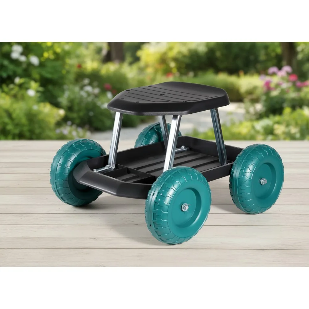 

Garden Rolling Work Seat with Wheels - Heavy Duty 300lbs Capacity, Comfortable Kneeling Stool for Gardening & DIY