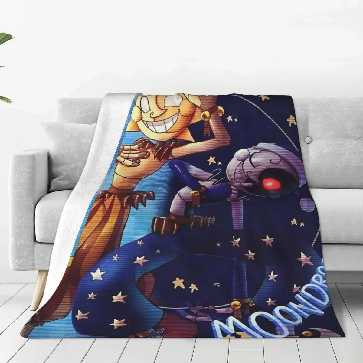 Sunnydrop Moondrop Fnaf Security Breach Velvet Throw Blankets Blanket for Bedding Travel Soft Bed Rug