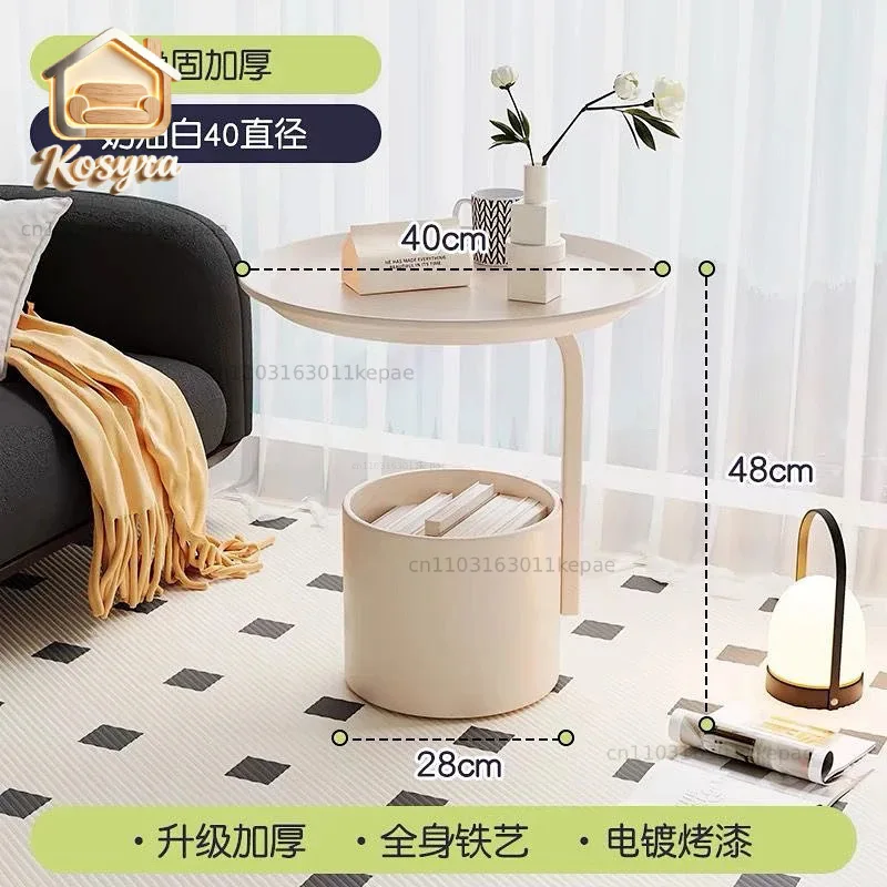 Shelf Bedroom Bedside Table Creative Balcony Corner Small Round Table Sofa Edge Movable Coffee Table