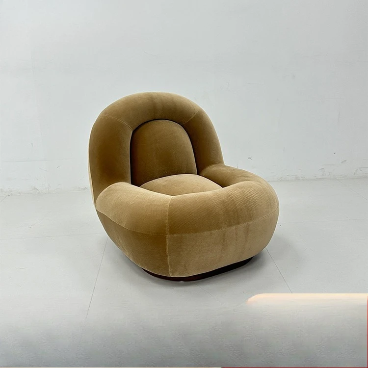 

Cream wind fabric Internet celebrity sofa chair living room bedroom balcony clothing store sofa chair designer furniture