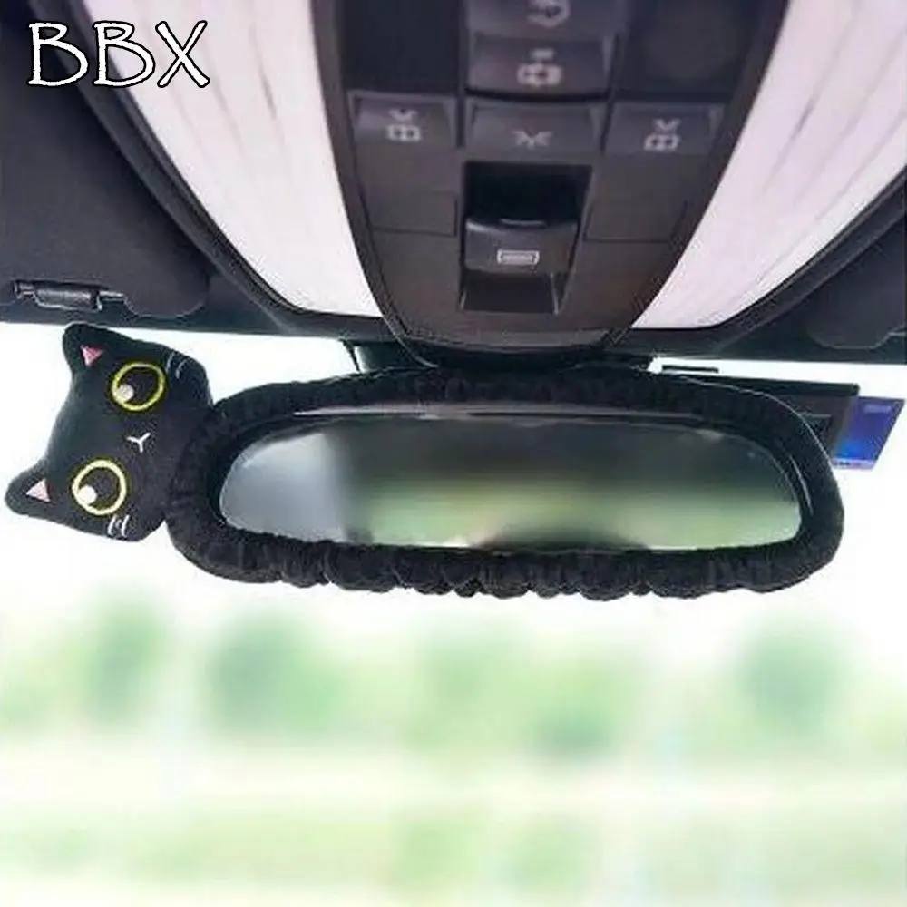 

Creative Rearview Mirror Cover Cushion Cartoon Black Cat Car Headrest Seatbelt Shoulder Covers Cat Headrest Car Neck Pillow