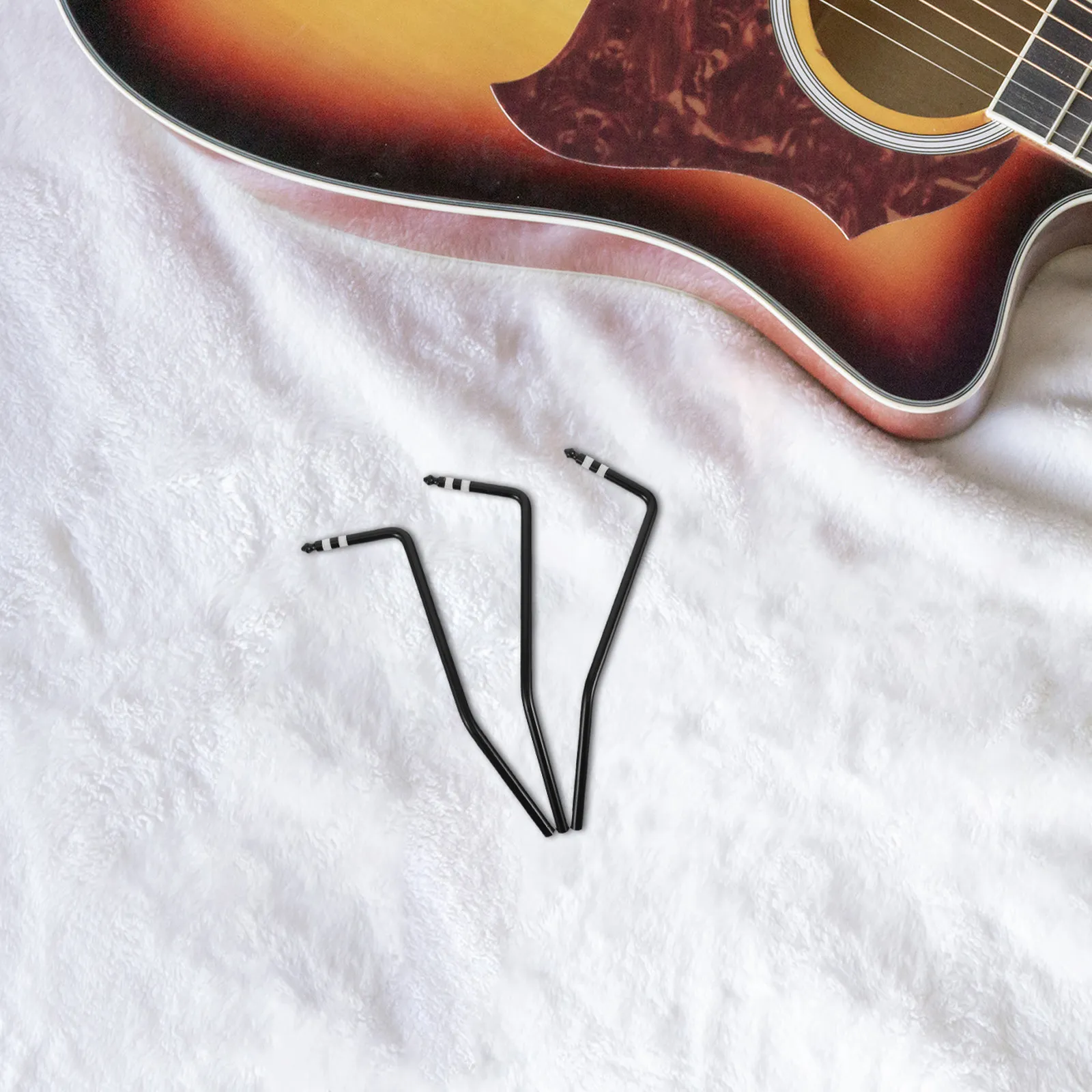 Tremolo Arms 3 Pack Black Electric Guitar Direct Insert Vibrato Bar Replacement Bridge Parts