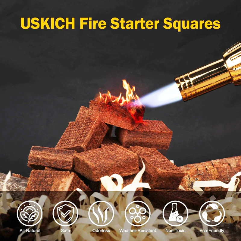 

Квадраты для пожарного стартера, натуральные кубики для пожарного стартера без запаха для костра, камина, дымохода, барбекю, водостойкие, легко зажигаются