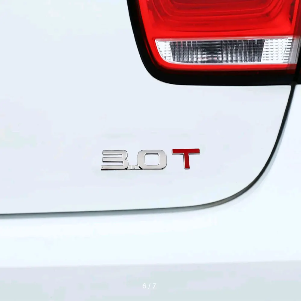 

1pc 1.6T 1.8T 2.0T 2.2T 2.4T 2.8T 3.0T Logo Sticker Car Tail Rear Trunk 3D Metal Emblem Sticker Car Body Decoration Badge Decals