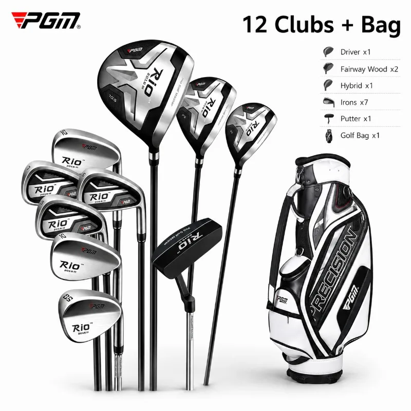 PGM Men's Golf Club Set 12 Clubs with Golf Bag Driver Fairway Woods Hybrid Irons Putter MTG040