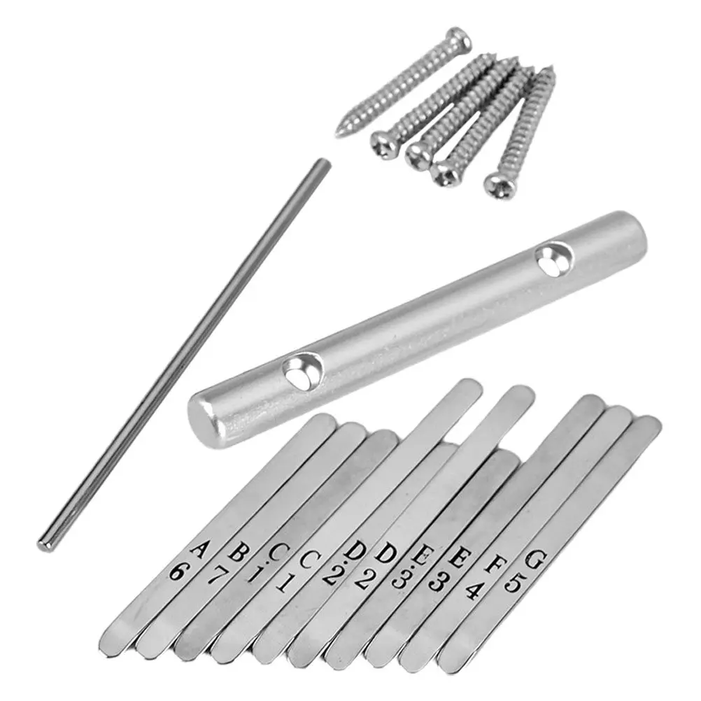 1Set Kalimba Thumb Piano 10 Keys Alloy Keys Kit DIY Assembly Engraved Musical Notes Compact Lightweight Professional Beginner