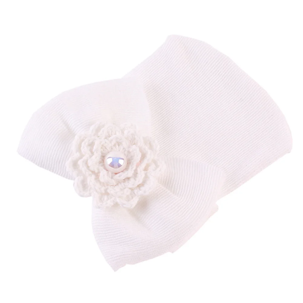 Infant Cap Baby Hat Knit Flower Newborn Cotton Bowknot Nursery Beanie Toddler Hats