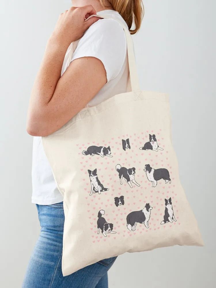 Border collie cute pack Tote Bag tote bag university Lady bag sac pour femme Canvas Tote