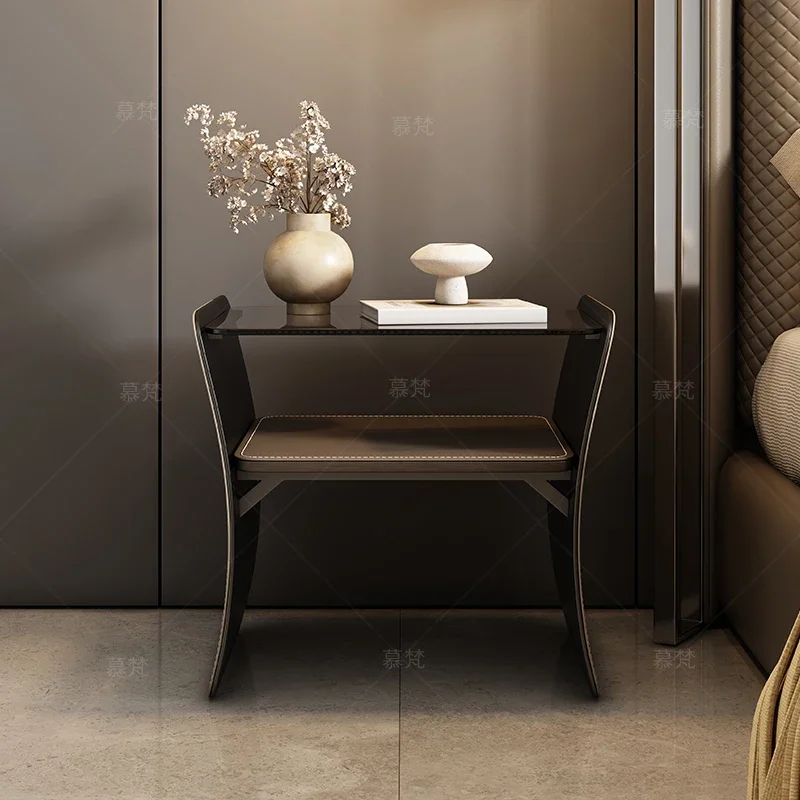 Mesita de noche con cajón de almacenamiento nórdico, mesitas de noche modernas y estéticas simples, muebles de dormitorio Buro Para Recamara de lujo a la moda FYNT