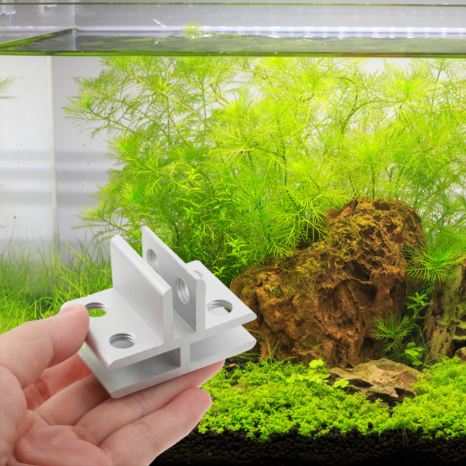 1Set Sturdy Glass Clamp Bracket Aluminium Alloy for 5-8Mm Thick Glass Aquarium Terrarium Sink Planting Box Shelf Mounting