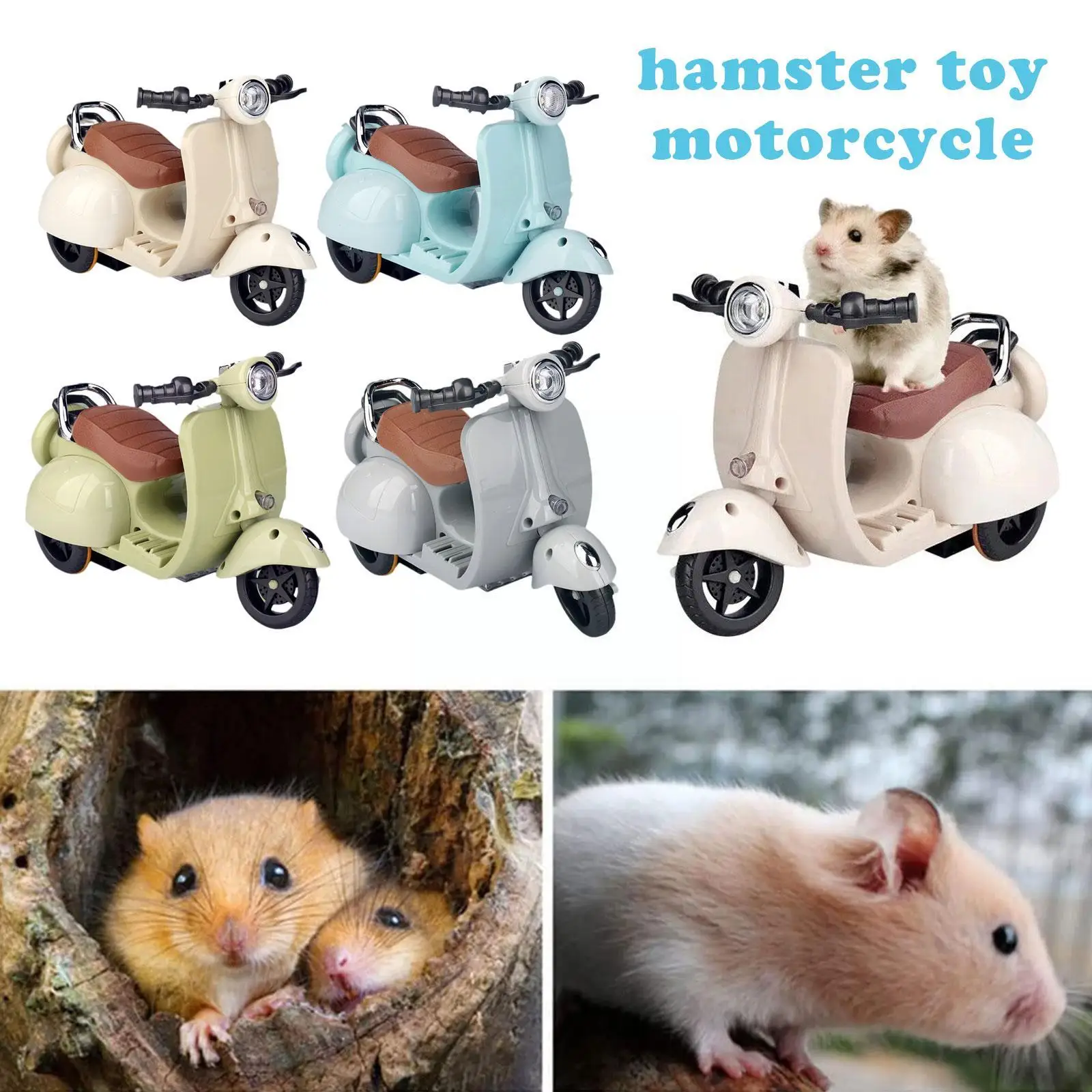 Hamster Toys Hamster Stunt Spinning Motorcycle 360 Electric Scooter Light Creative Toy Gifts Music Rotating Supplies Pet De X3X4