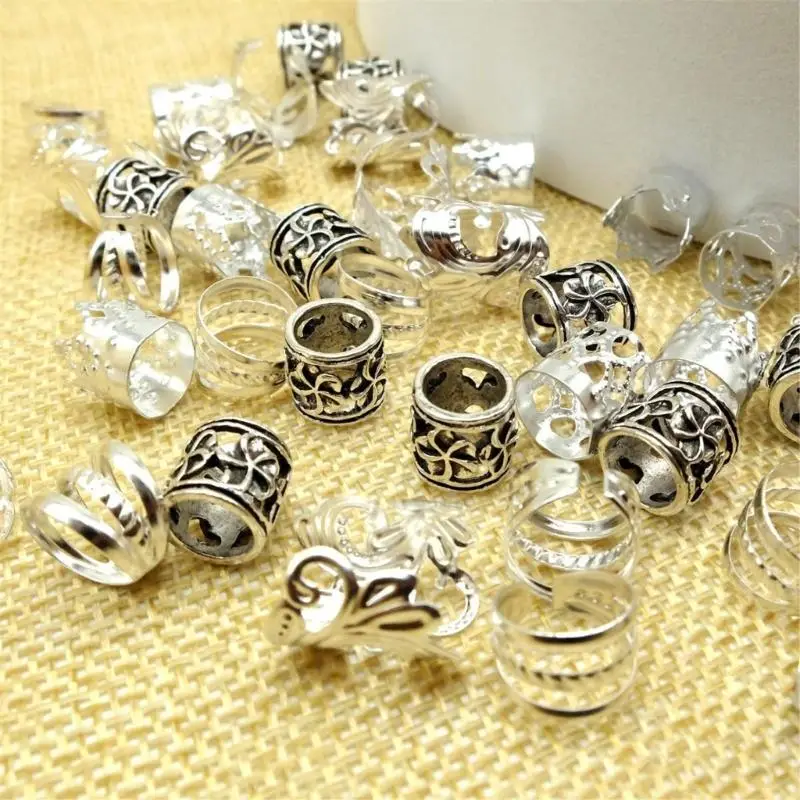 

100 Pcs Hair Rings Hair Beads Loose Coil Hair Jewelry For Braid Dreadlock Bead Hair Clip Braid Rings Braid Clip