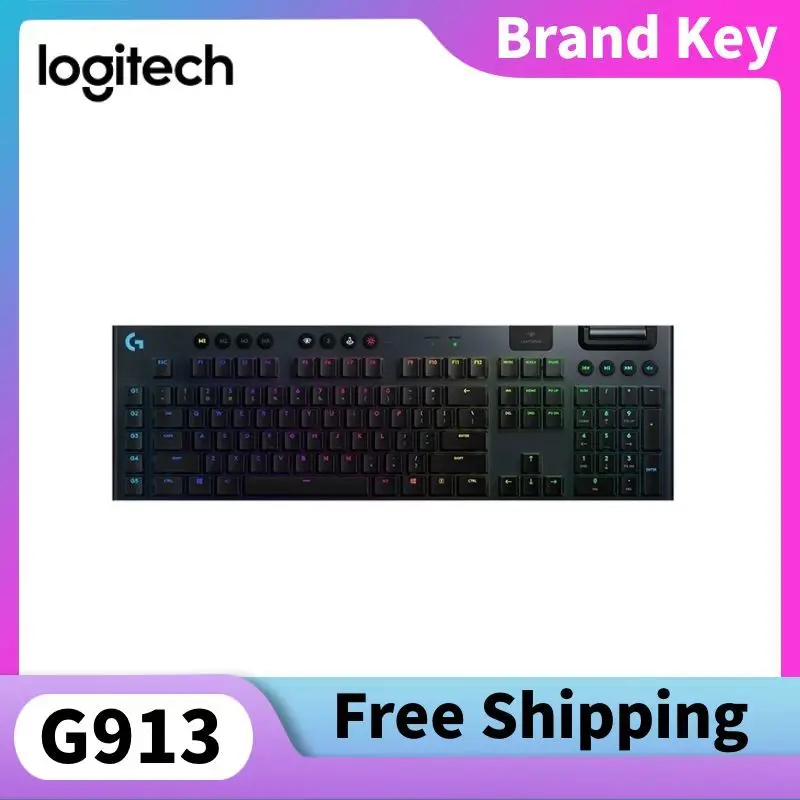 

Logitech G913 G913 TKL Wireless Aluminum Mechanical Keyboard Lightspeed RGB Keyboards Five Programmable Buttons Keyboard