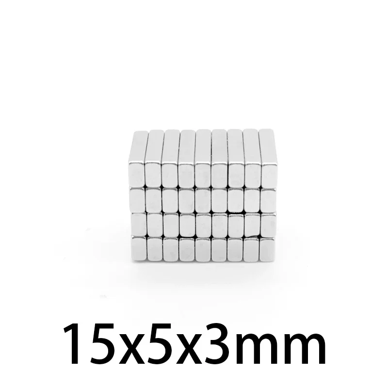 15x5x3mm Strong Powerful Block Magnets For Home Refrigerator,Office,DIY Building, Scientific, Craft, Education 15*5*3 15x5x3