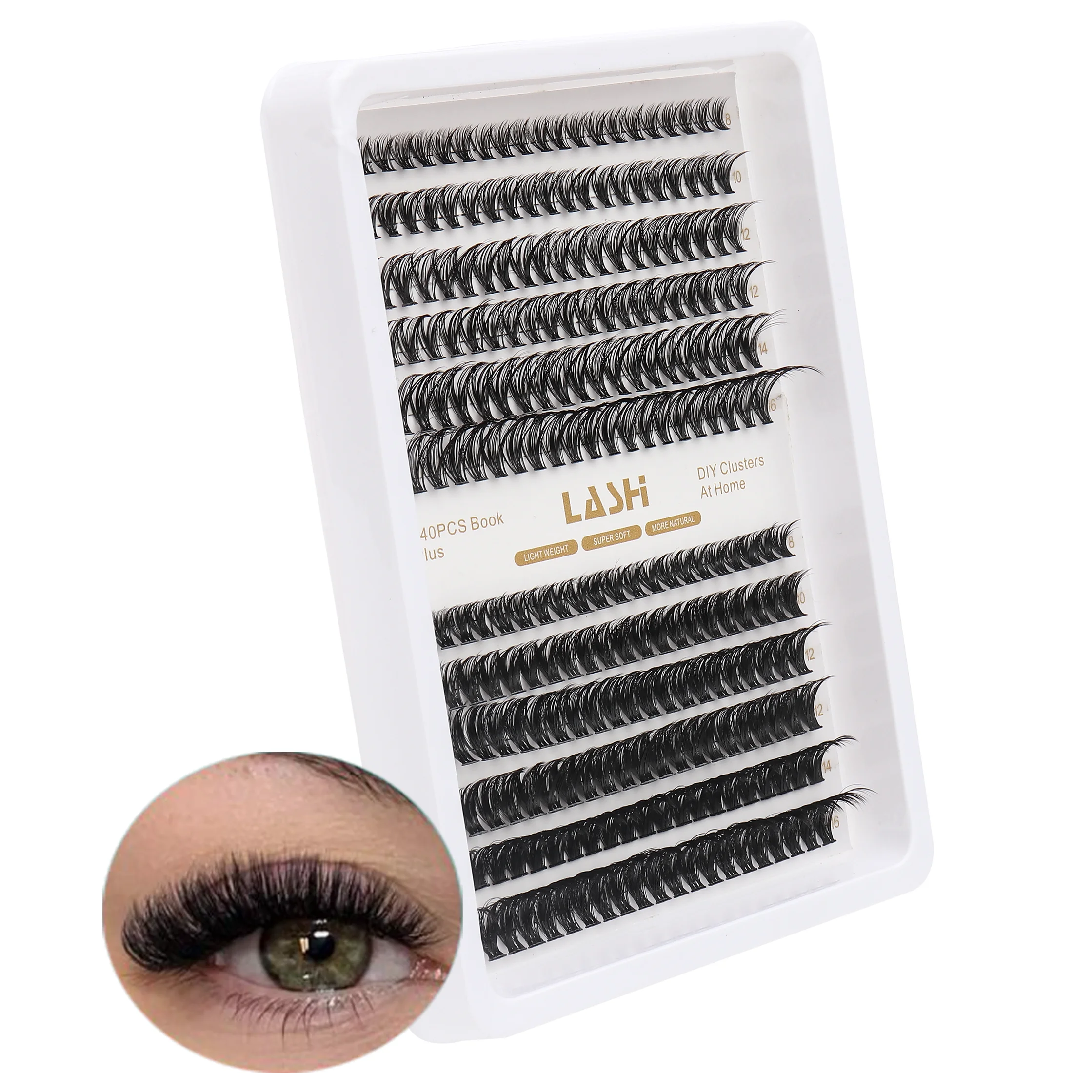 Eyelash Extension Individual - 240 pièces de cils en grappes
