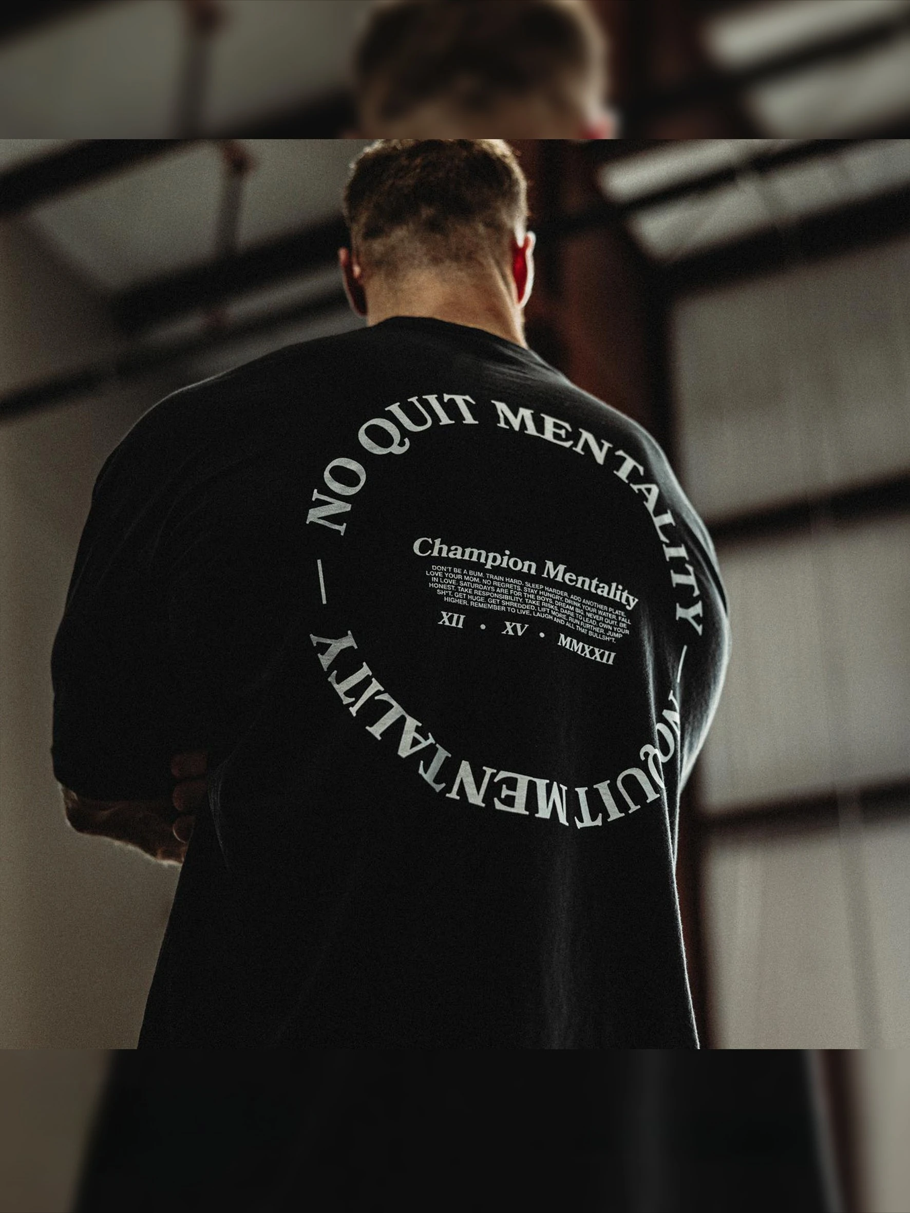 2026 Fitness Short Sleeve Loose Shoulder Large Version of The Heavy Summer Loose T-shirt Combed Cotton Tide Brand Shoulder