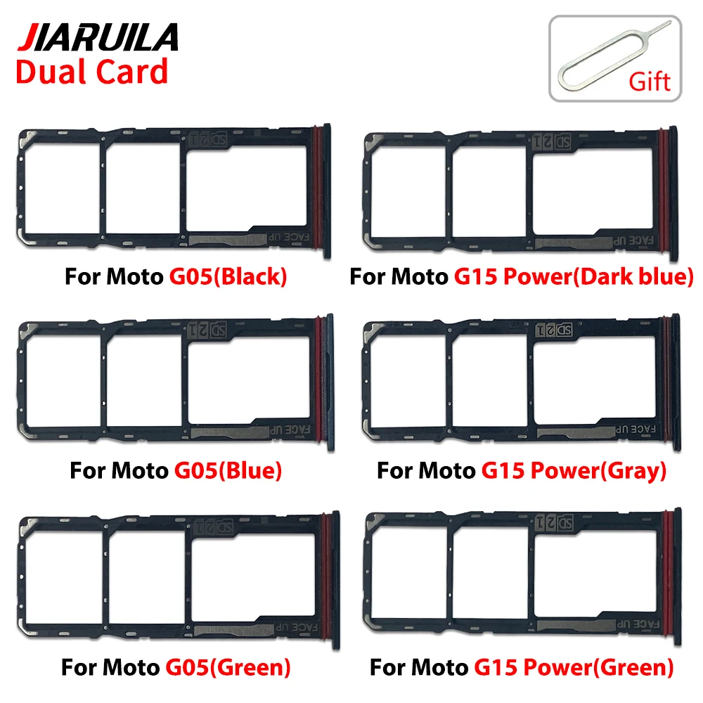 20 pièces/lot – Support de carte SIM double et adaptateur de lecteur de carte SD pour réparation, compatible Moto G05, G15 Power, G56, G96