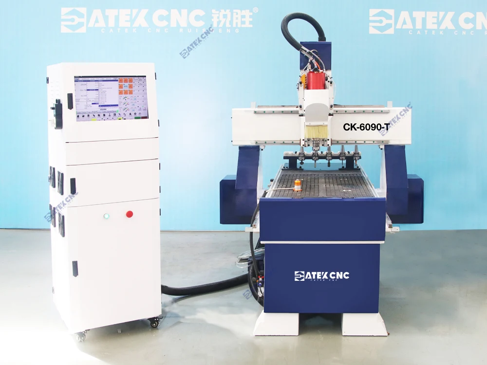 Engraving Wood 6090 ATC CNC Router Machine with 6 Tools Linear Tool Magazine LNC Control System Mini ATC CNC Wood Router