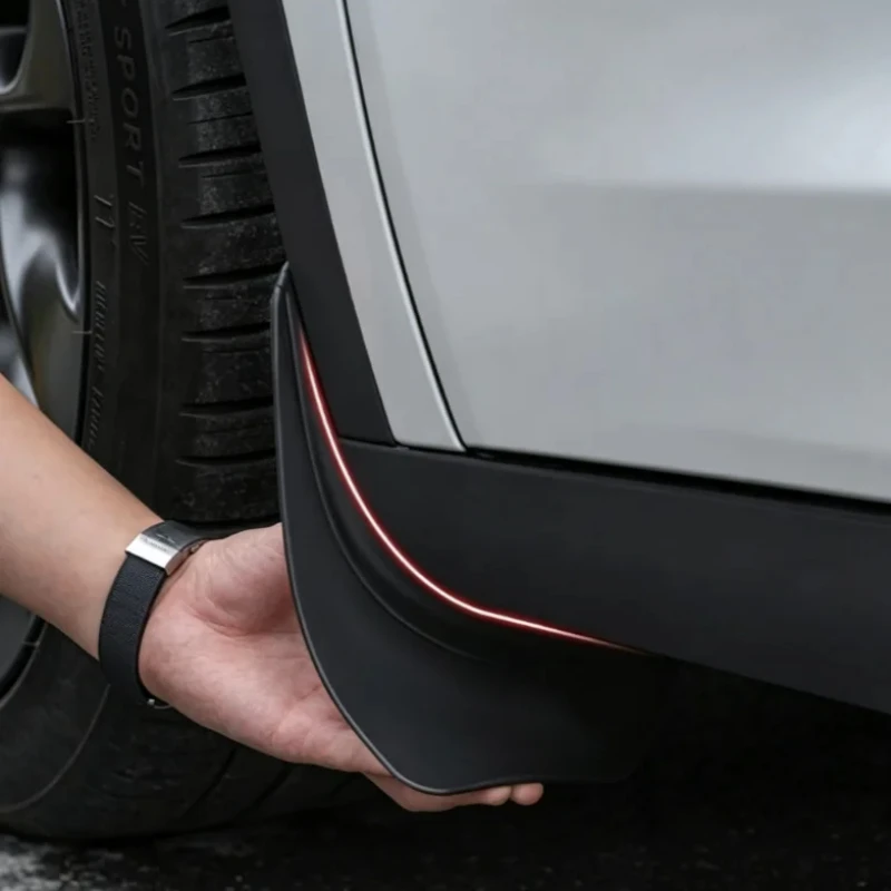 4Pcs No‑Drill Mud Flaps For Tesla Model Y 2025+ Juniper Launch Version Car Splash Guards Fender Mudguards Auto Accessories