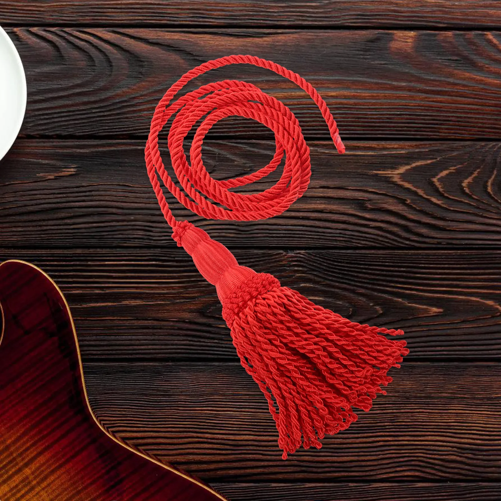 

1Pair Red Braided Tassel Cord for Bugle Horn Wind Instrument Honor Band Military Marching Ceremony Formal Performance Elegant