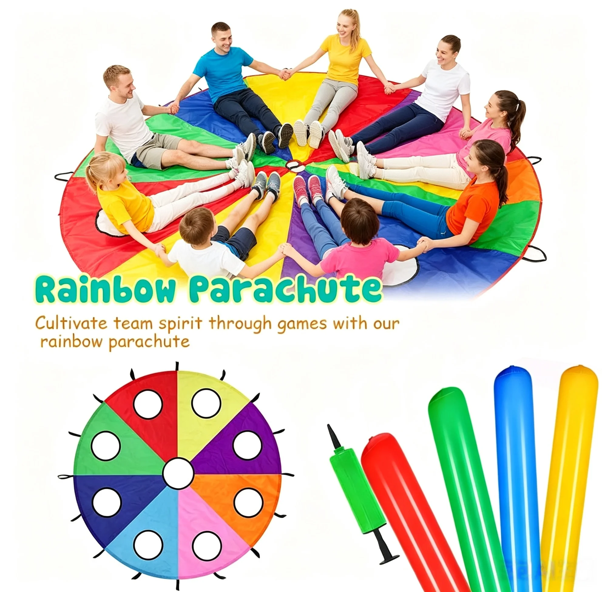 Party Games Group For Adults - 레인보우 파라슈트 노크 고퍼 멀티플레이어 인터랙티브