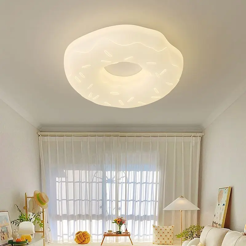 Creative Donuts Ceiling Lamps for Bedroom Living Room Lighting Indoor Home LED Pendant Light for Kids Baby Children's Room Decor