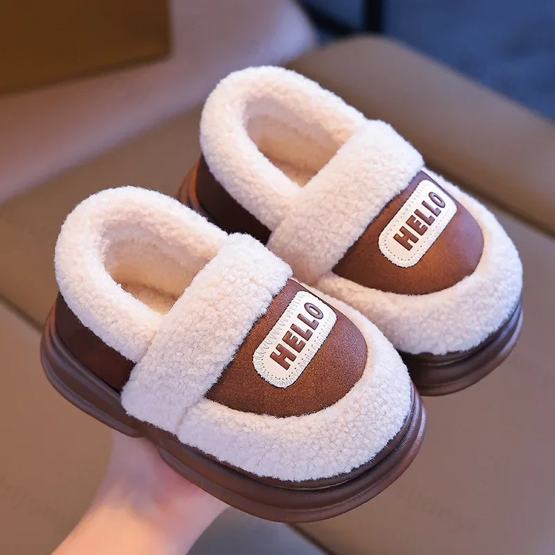 Toddler Plush Cotton Shoes Warm Kids Winter New Casual Furry Shoes Girl Boy Anti-slip Soft Sole Kids Snow Shoes Fashion Sneakers