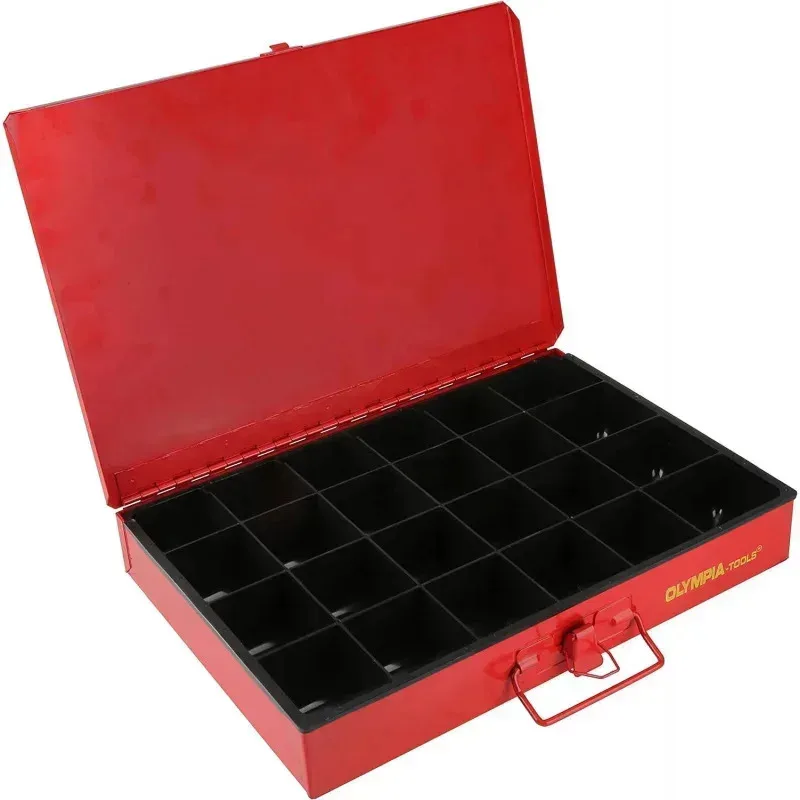 QAZ8-Olympia Tools 90-806 Hardware Organizer met 4 laden inclusief 2500 stuks kleine hardware. zwart/rood