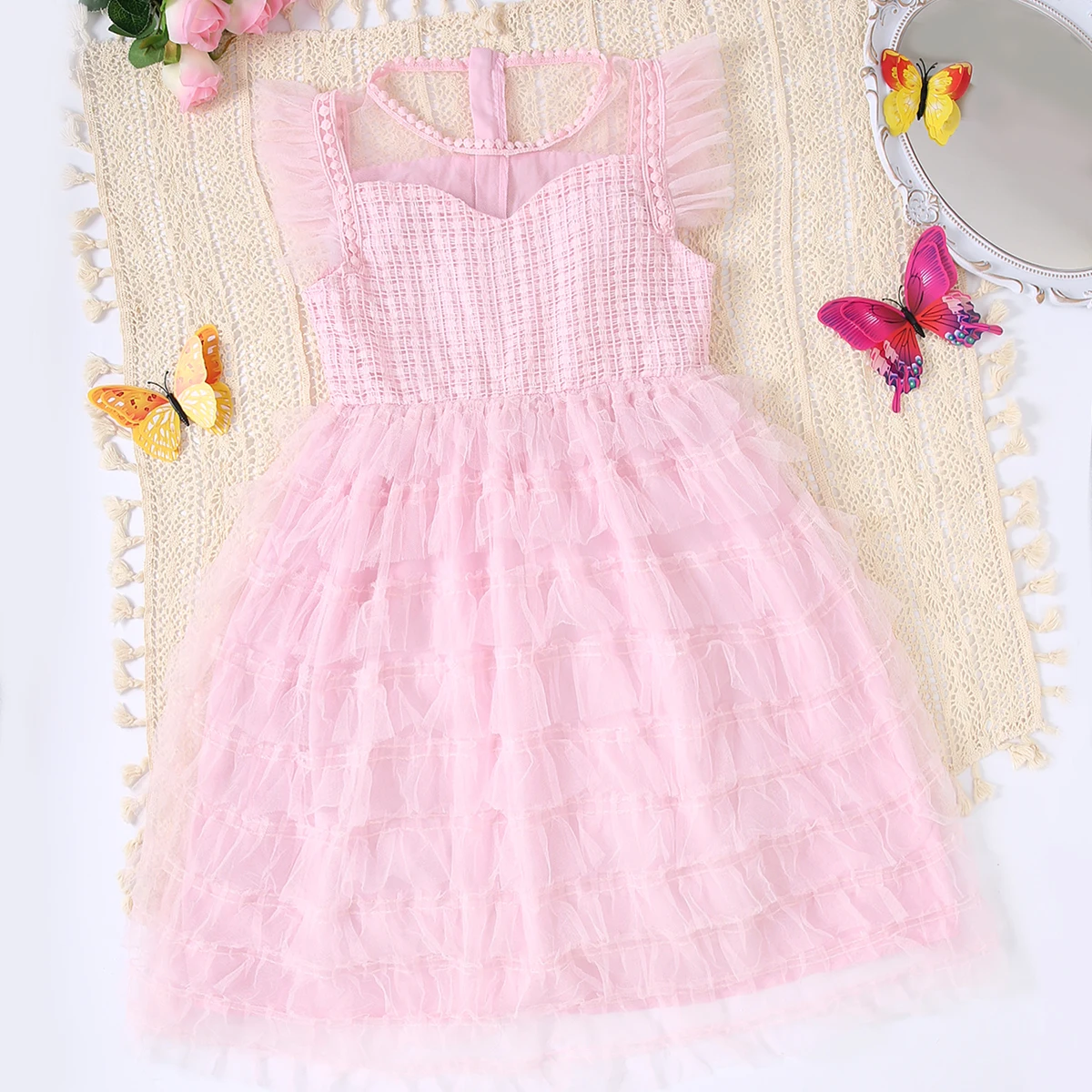 

Summer New Sweet And Dreamy Cake Puff Skirt For Girls, Fashionable And Stylish Party Birthday Dress