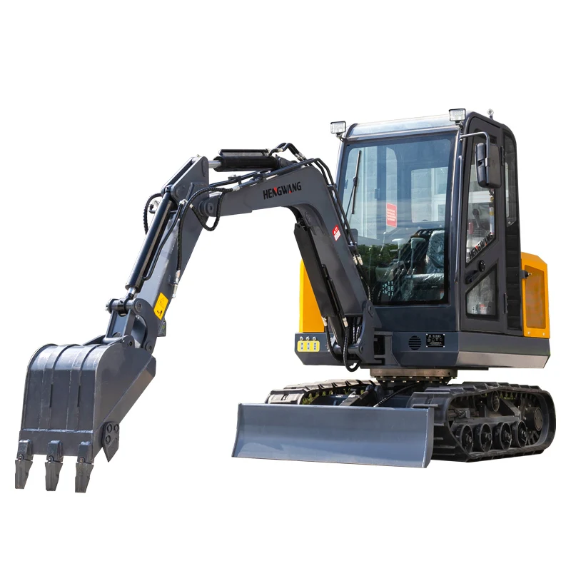 Custom HW 26 Diesel Engine 2.5t Excavator Mini Digger With Cab Construction Equipment Mini Excavator 2 ton Bagger With Bucket