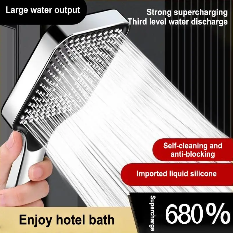 Adjustable 3-Mode High Pressure Shower Head Large Flow Water Saving Rainfall Mixer Head Bathroom Accessory