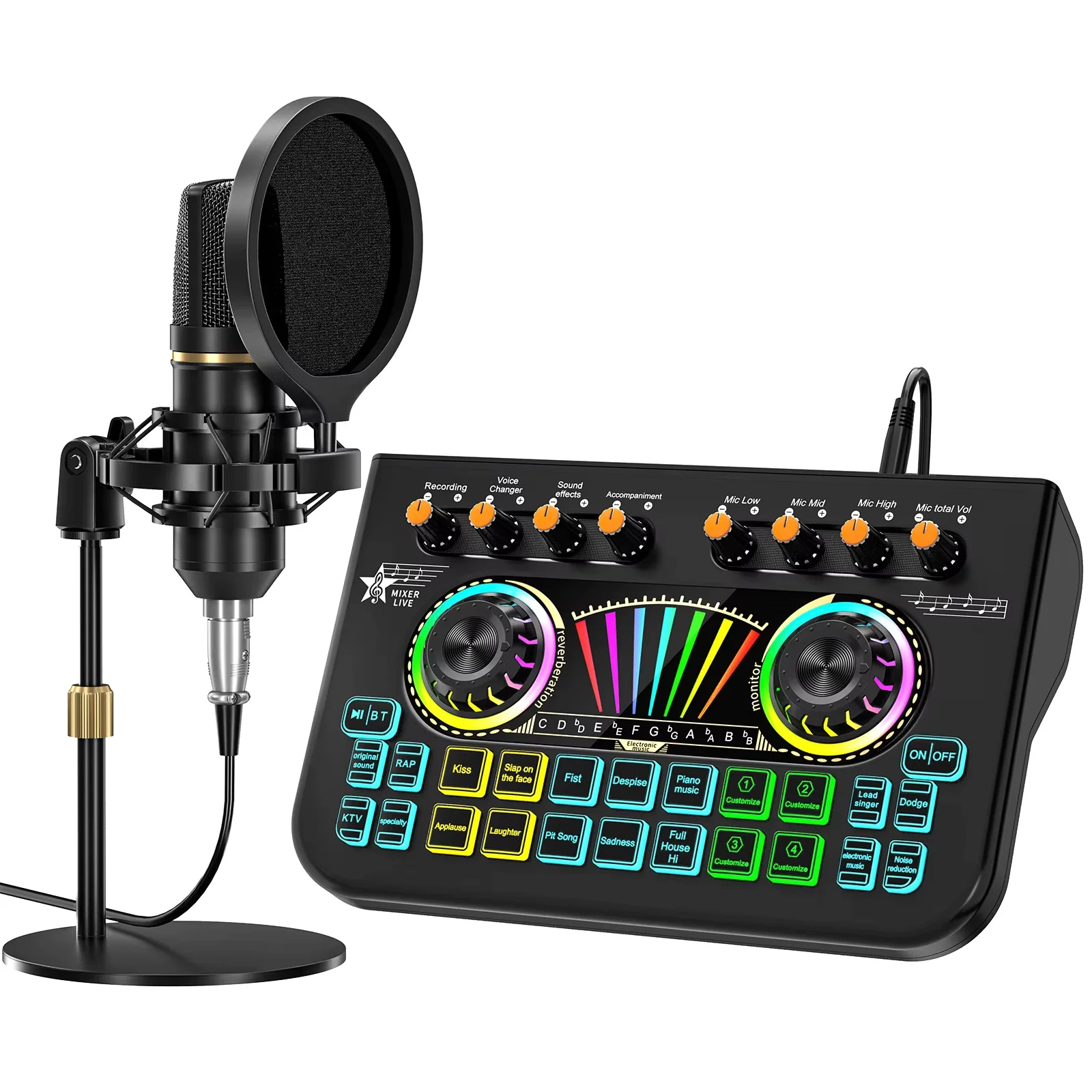 Tenlamp X3 BM800 Podcast Microphone Bundle Kit with 3.5mm Condenser Mic, Live Sound Card Audio Mixer, Professional Music Studio Full Setup for PC Phone Gaming Streaming Singing Karaoke YouTube Vlog