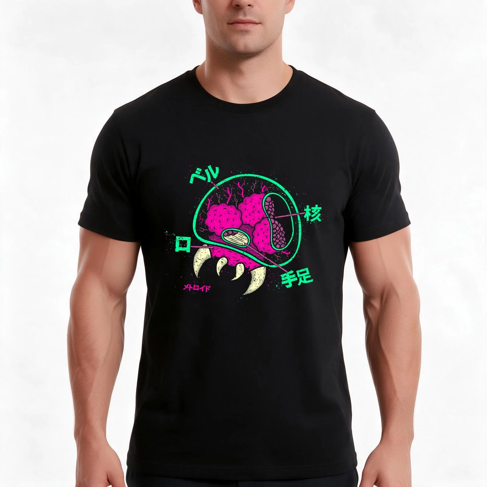 METROID T-Shirt Summer Casual Cotton Tee Oversized Streetwear Tops Vintage Graphic Print Loose Fit Short Sleeve 100% Cotton