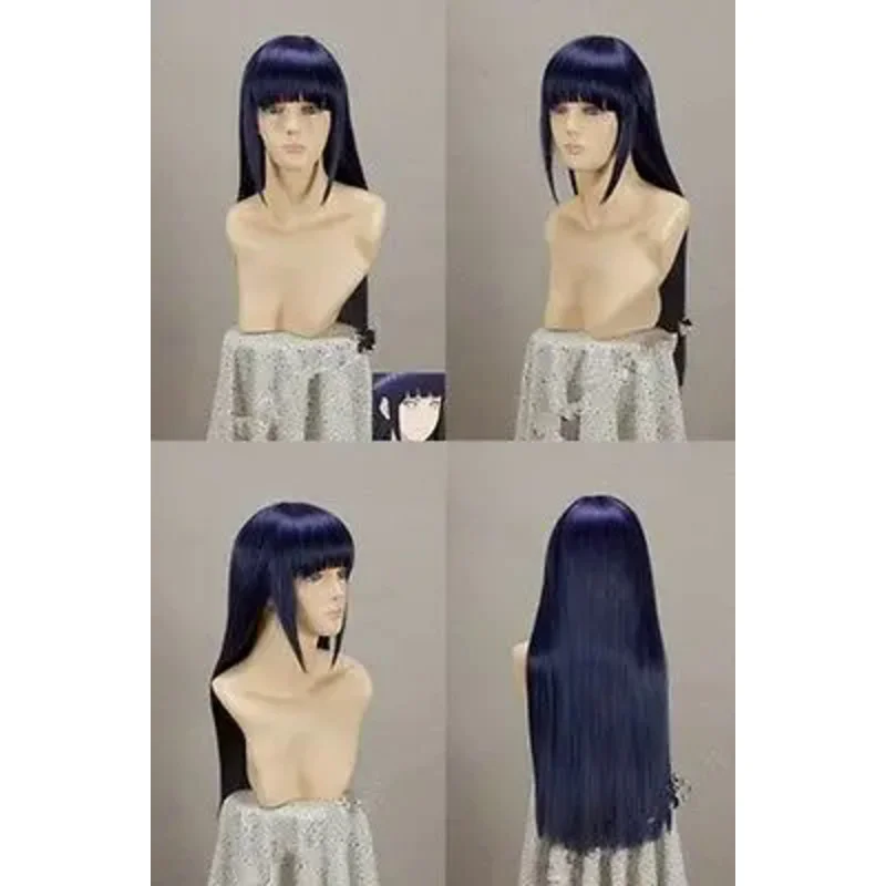 Anime wigs hyga Hinata wig straight hair neat bang cosplay wig wig cap