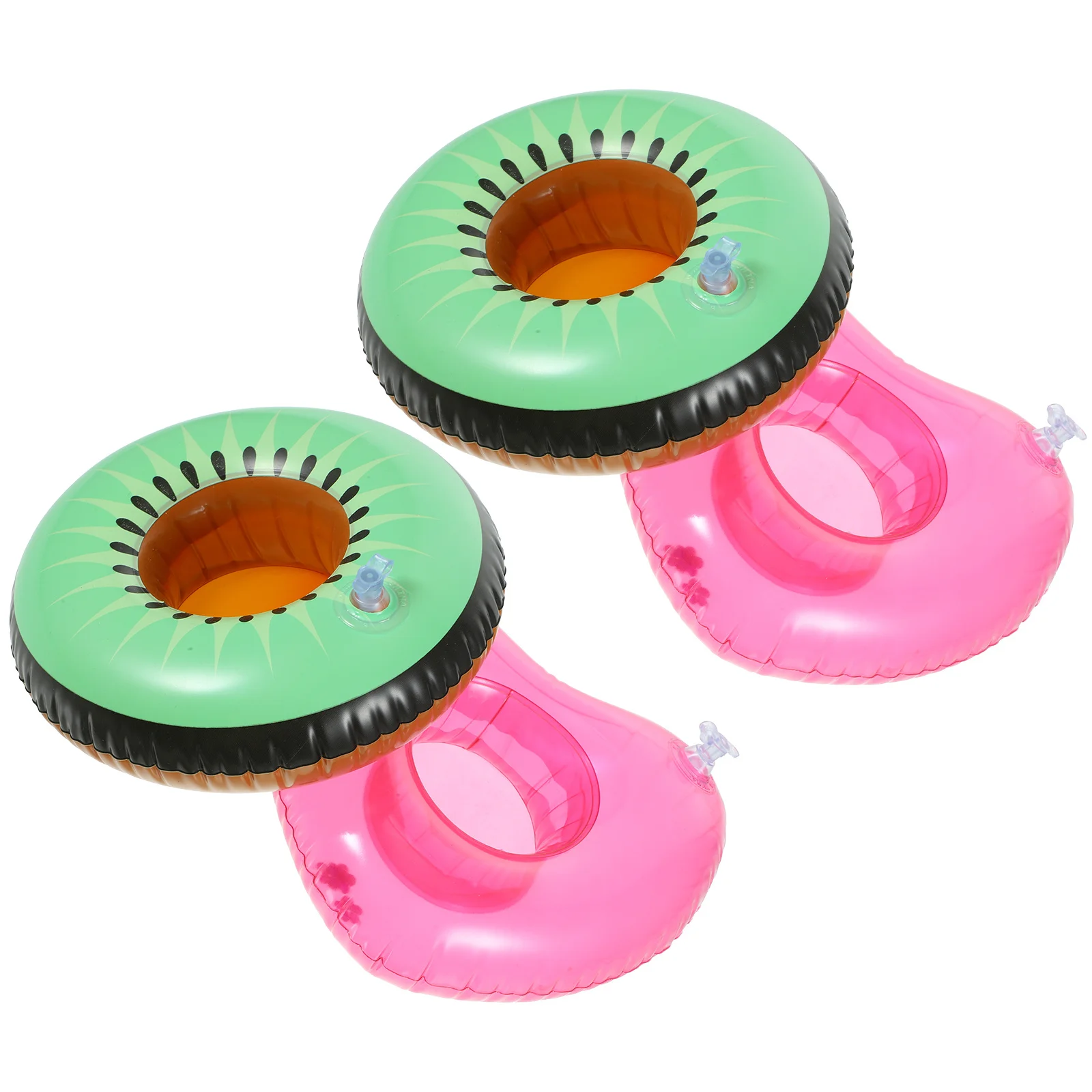 4 قطع من حوامل مشروبات حمام السباحة، حاملات أكواب عائمة قابلة للنفخ، عوامة مشروبات مزخرفة لحمام السباحة وحفلات الشاطئ #1