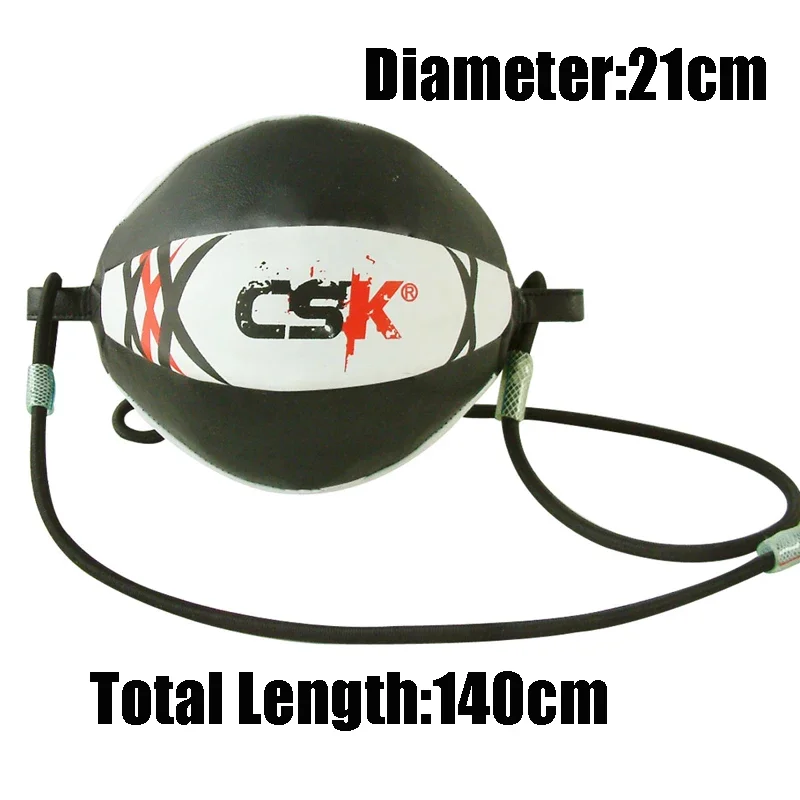 Leather Boxing Ball,Speed Dodge Ball Double End Gym MMA Boxing Sports Punch Bag Floor to Ceiling Rope Workout(Length 4,76 Ft)