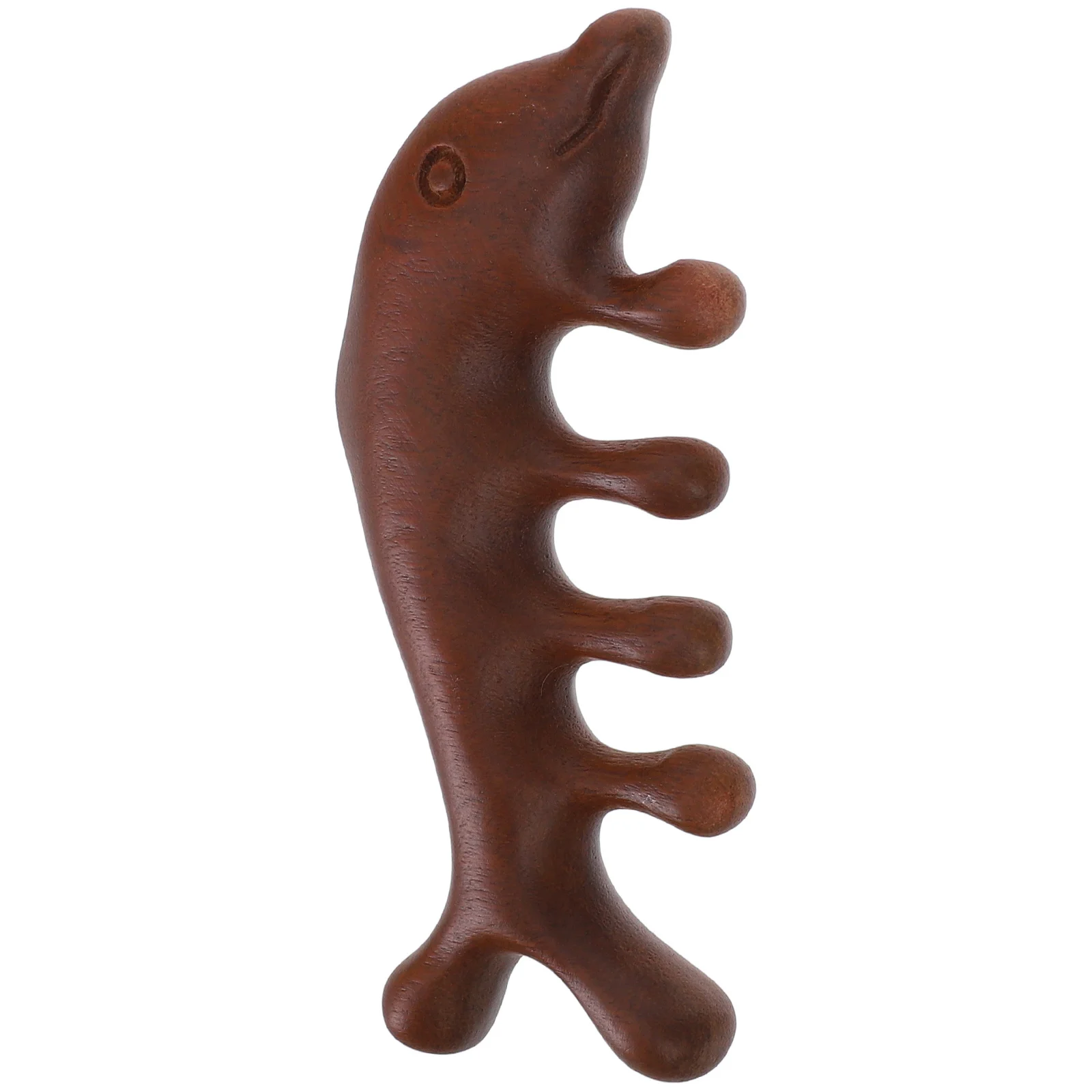 

Wooden Sandalwood Dolphin Massage Comb Wide Tooth Gua Sha Head Scalp Massager Manual Tool for Neck Back Face Eye Nose