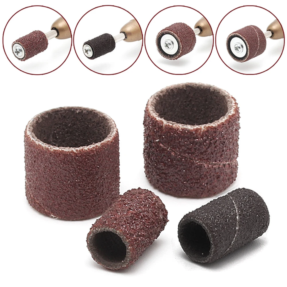 104pcs Sanding Drums Kit 80/120 Grit Nail Drill Bits Abrasive Tools Sand Mandrels for Dremel Nail Drill Rotary Abrasive Tools