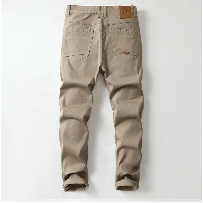 2024 Pure Cotton Casual Pants Men's Autumn Fashion All-Matching Simple Comfortable Slim Straight Business Long Pants