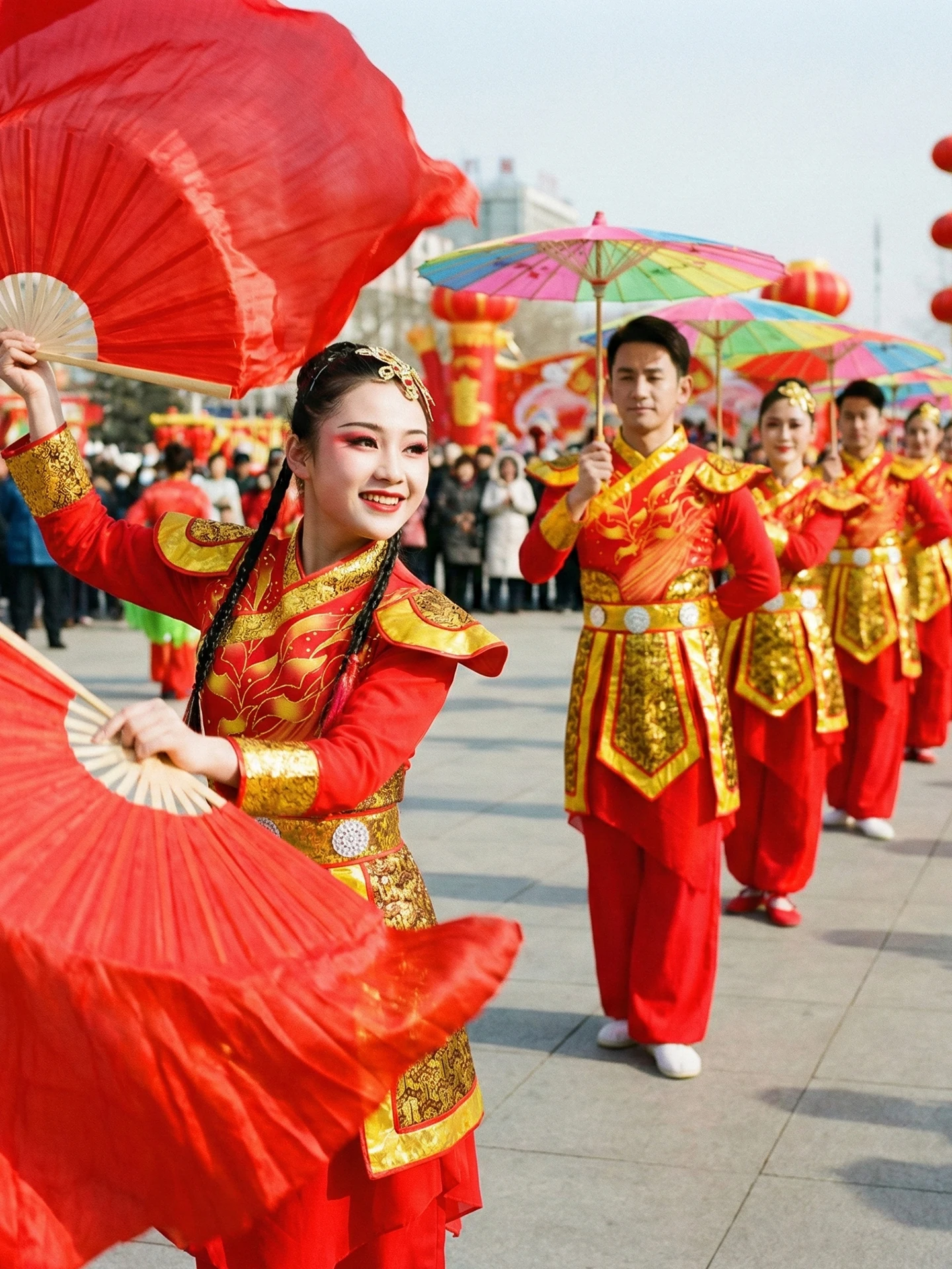 

2026 New Sle Celebration Yangge Waist Drum Performance Clothing Men Women Adult Dragon Fan Dance Stage Costume Traditional ...