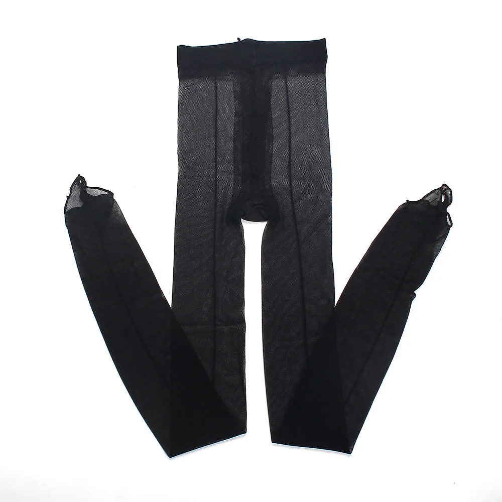 مثير شير الأسود جوارب شبكية مفتوحة المنشعب خط عمودي شريط جوارب طويلة Ins نمط الرغبة النقية رقيقة مثير الساقين النساء الناضجة