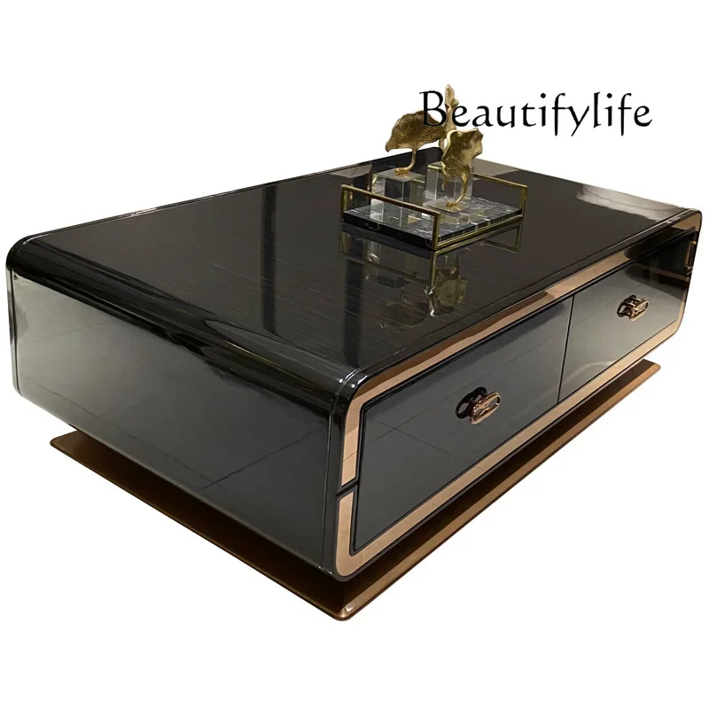 

Итальянский журнальный столик из массива дерева, в стиле лёгкой роскоши, для виллы, простой журнальный столик, декоративный столик, индивидуальный заказ X