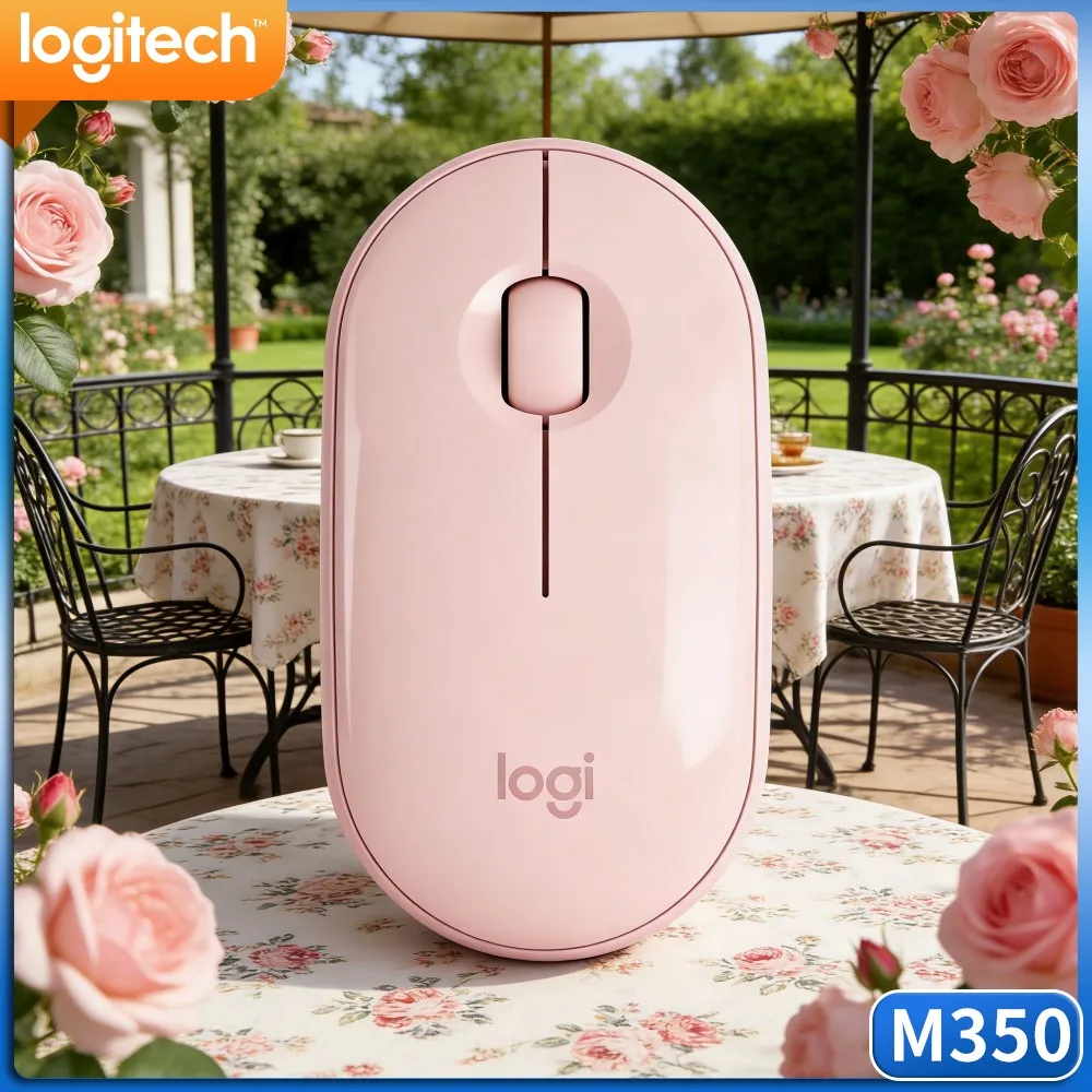 Portable Lightweight Logitech M350 PEBBLE Wireless Mouse Silent Click For Notebook PC Tablet Daily Office Use