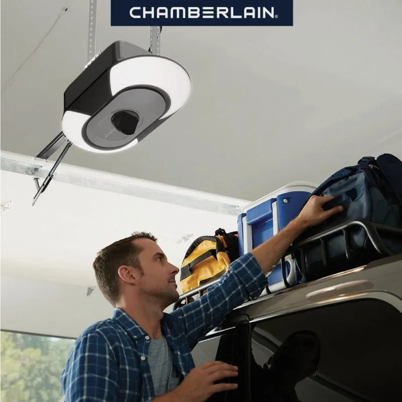 Chamberlain B6753T Smart Garage Door Opener, Video Streaming& Advanced Corner LED Lighting-myQ Smartphone Controlled-Ultra Quiet