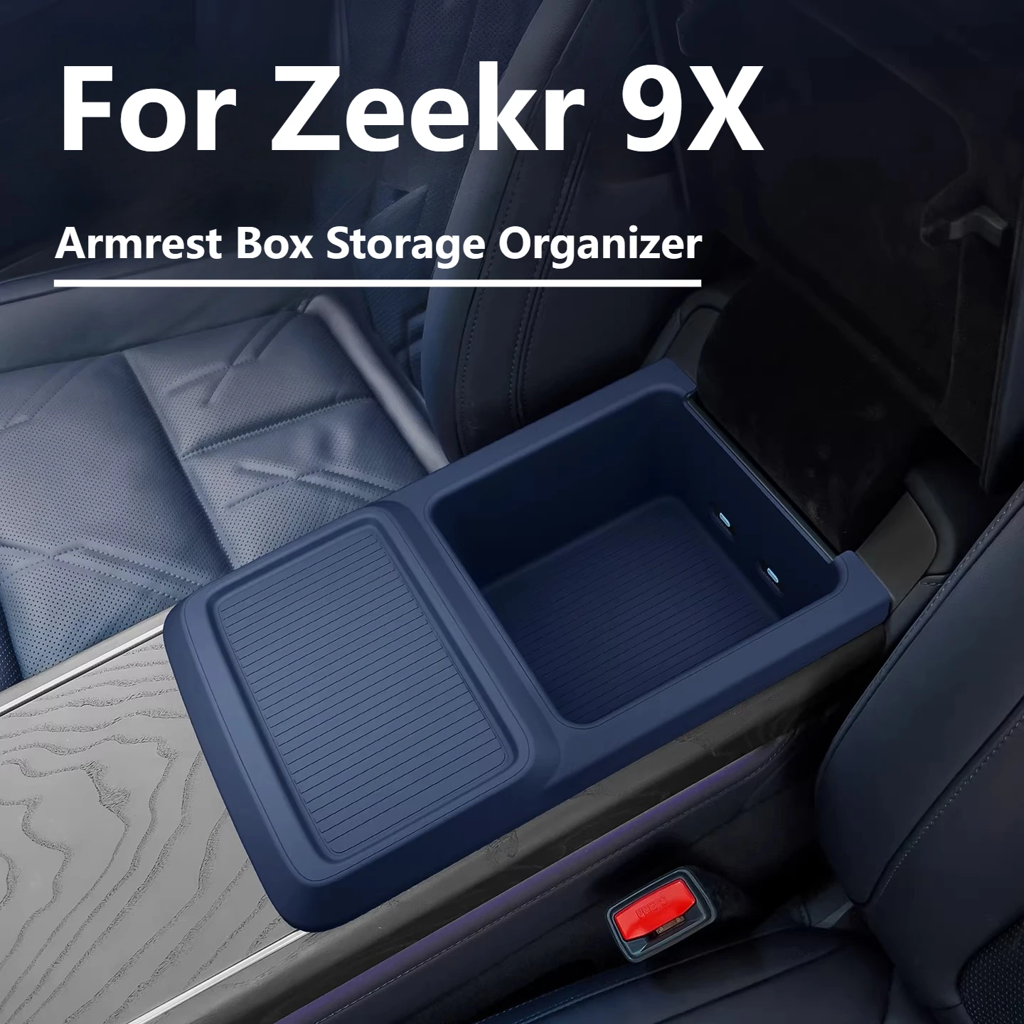 

For Zeekr 9X Silicone Armrest Box Storage Organizer