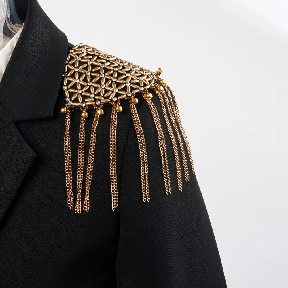Classic Stars Tassel Epaulettes Dynamic Visual Effects Group Uniform Collocations Shoulder Board Formal Event Dress Fancy Looks