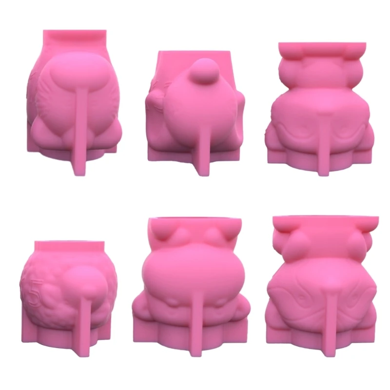 Small Succulent Pots Silicone Mold Funny Unique Pen Holder Mould Cow Flower Pot Molds for Indoor Plant Tool Dropship