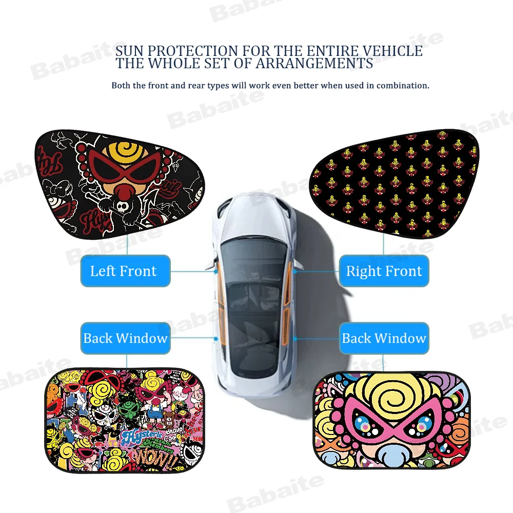 اليابان الموضة هستيري سيارة صغيرة ظلة الصيف نافذة السيارة غطاء الفيلم ظلة واقية من الشمس نافذة ظلة الستار Sunblock #3