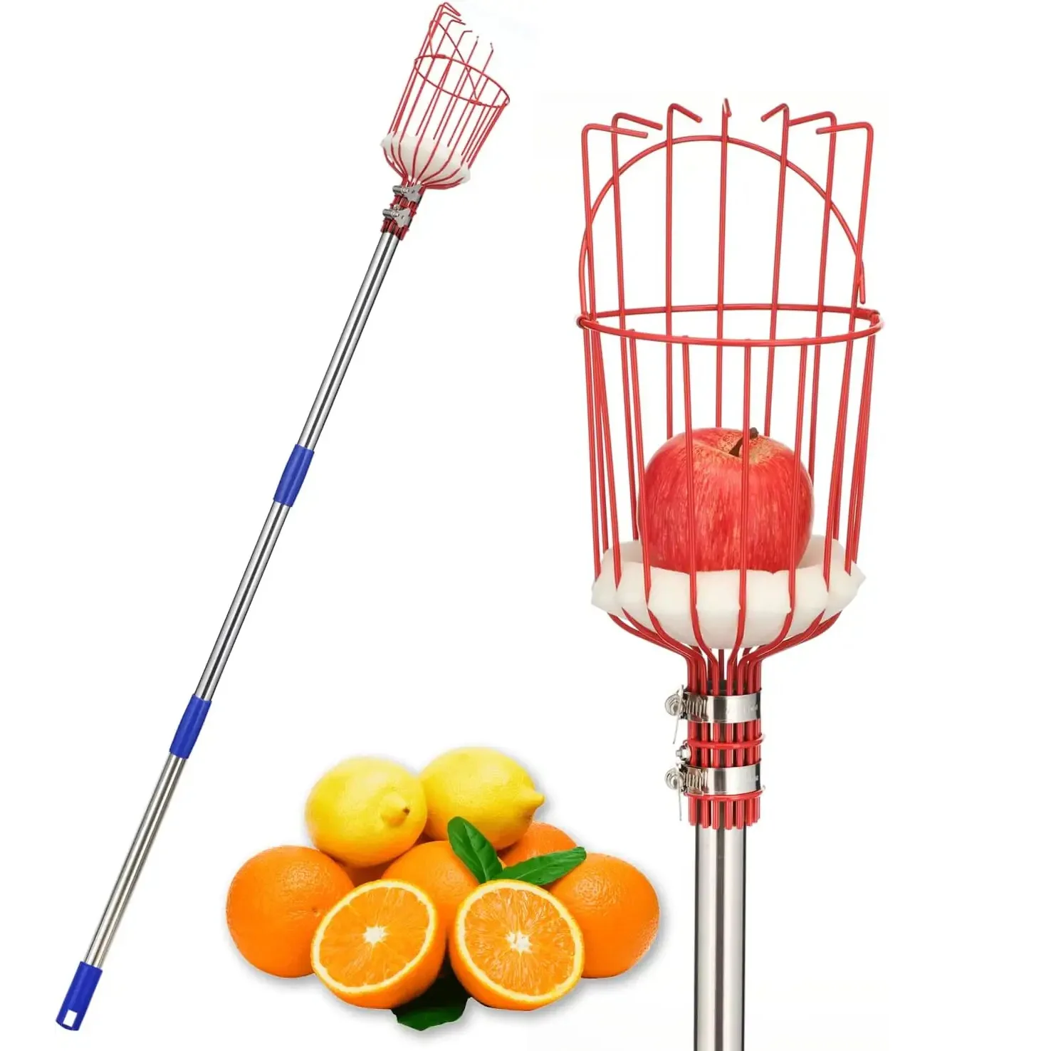 Obstpflücker, Käfigform, Obstkopf, Pflücken, Loquat, Birne, Obstwerkzeuge, abnehmbarer Obstpflücker für Bauernhof, Obstgarten, Gärten, Werkzeug – Detail 1