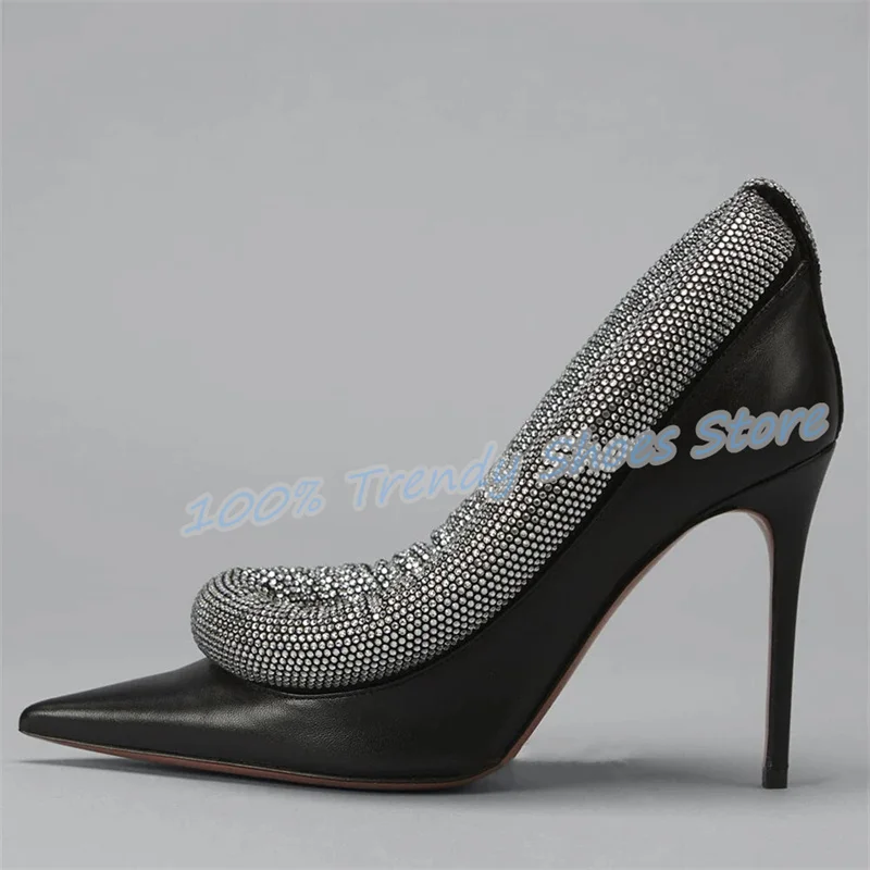 Luxury Design Rhinestone Decor Women Pumps Wedding Evening Party Dress Shoes Pointed Toe High Heel Shallow Lady Pumps